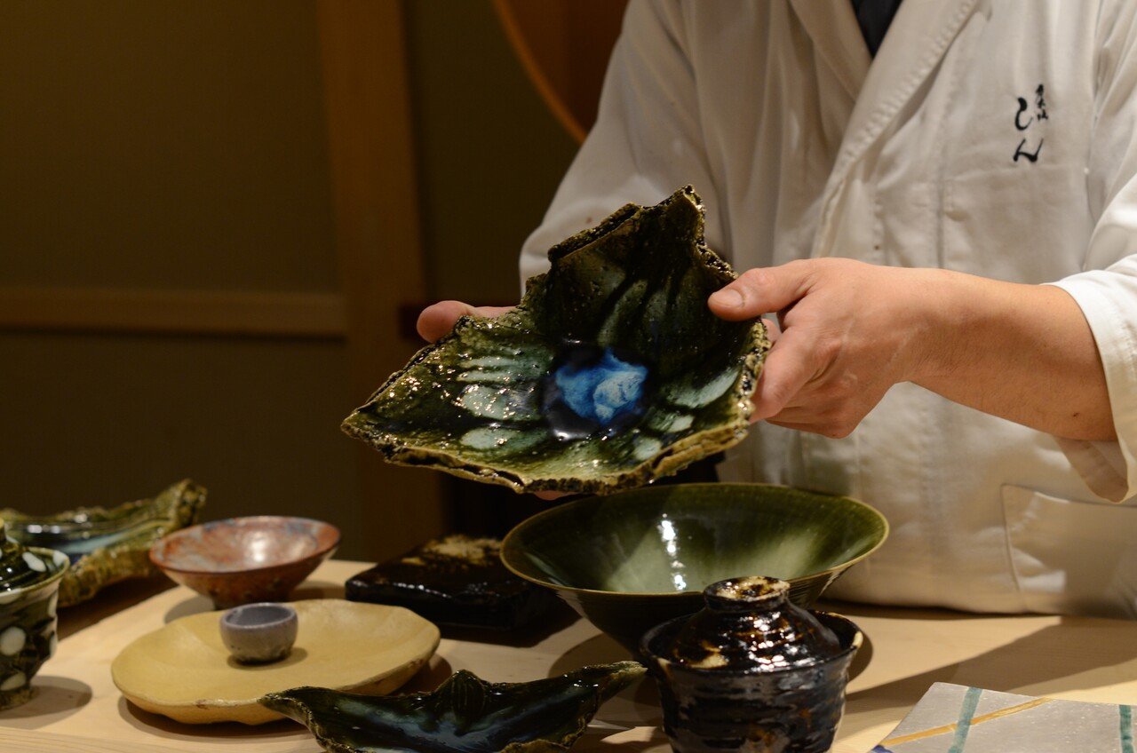 先っぽ｜陶芸家・山口真人さんとの「器の会」｜乃木坂しん｜ミシュラン