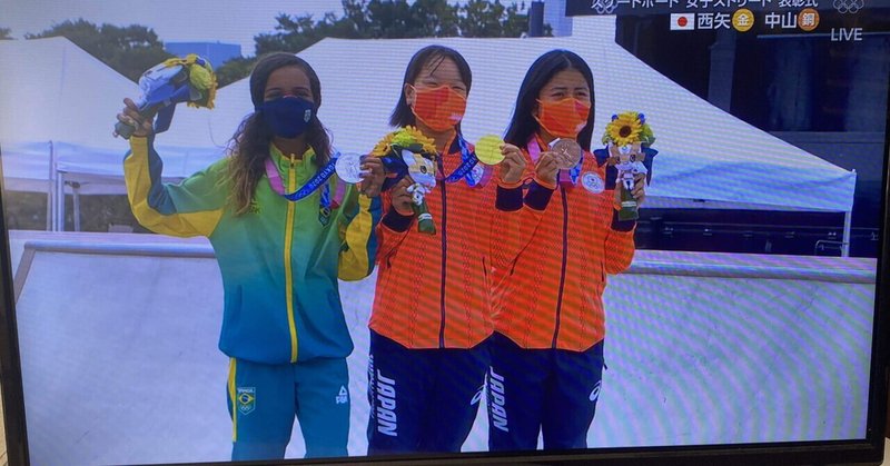 スケートボード女子 西矢椛ちゃん金メダル 中山楓菜ちゃん銅メダル おめでとう こう Note