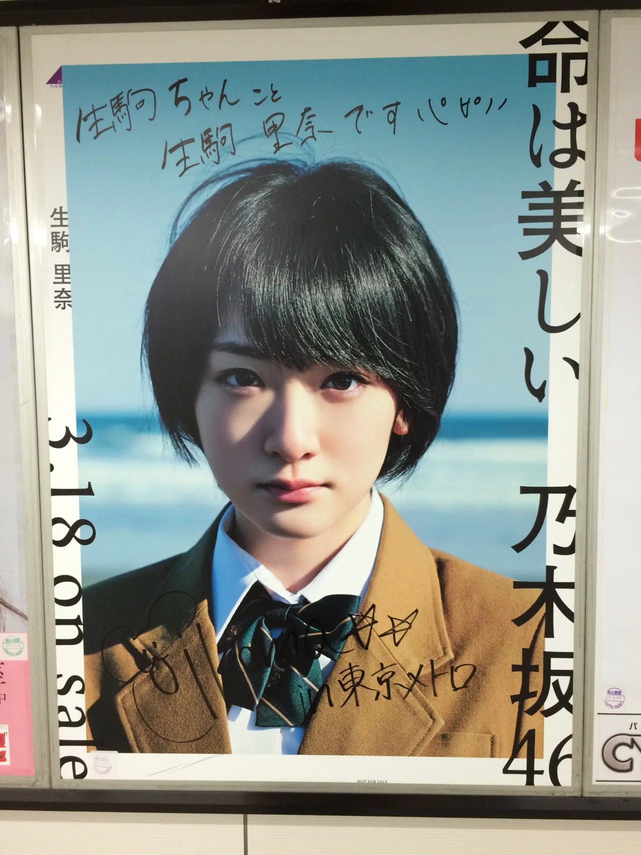 全員直筆サイン入 命は美しい B2ポスター 当選通知書付 乃木坂46