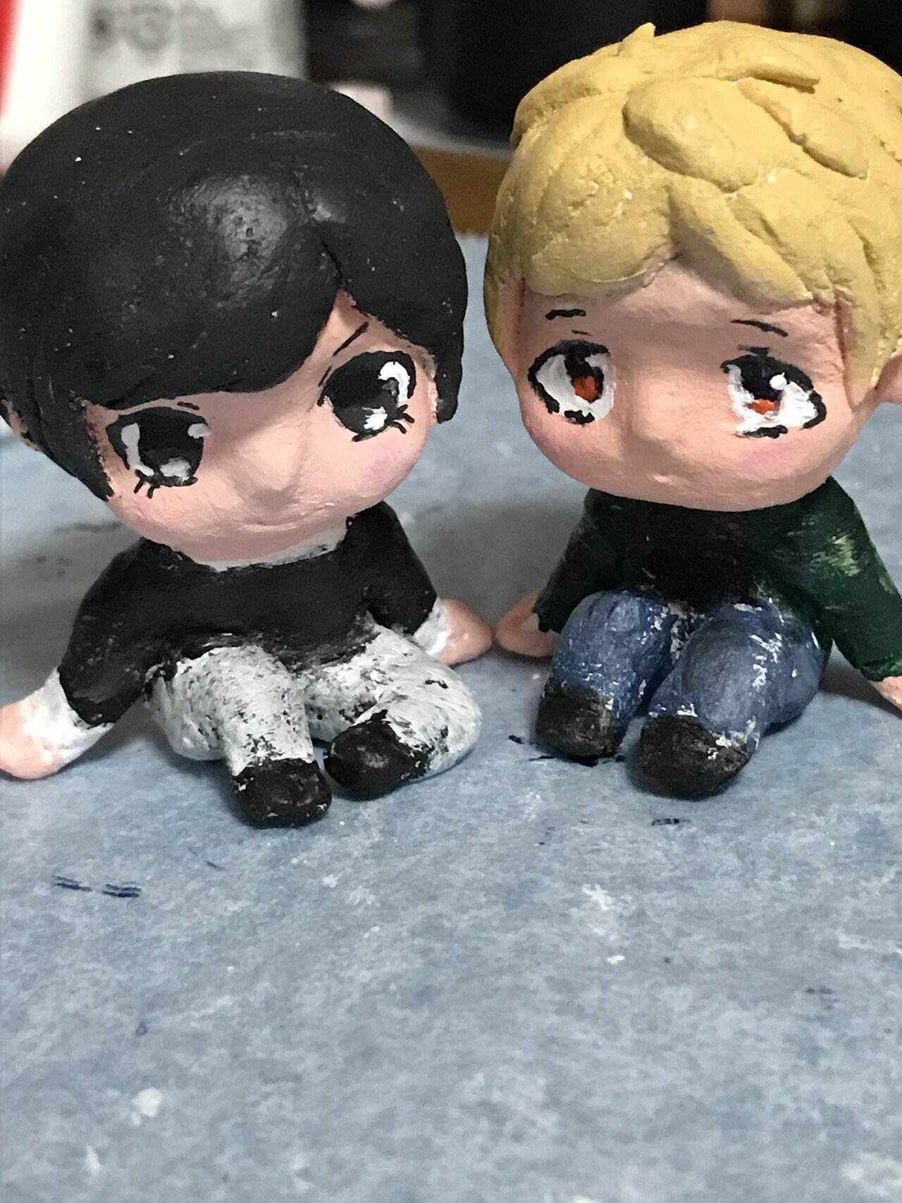 石粉粘土でうちの子の手乗りフィギュア作った話｜紫呉（ｼｸﾞﾚ）