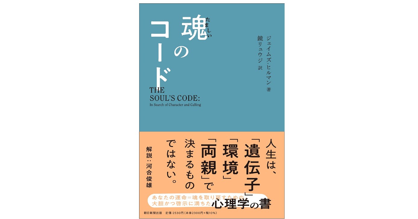 魂の心理学 ジェイムズ・ヒルマン著 - 本