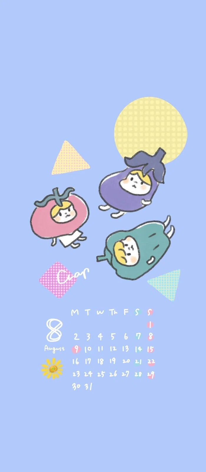 8月のデバイス用壁紙 チナップ イラストレーター Note