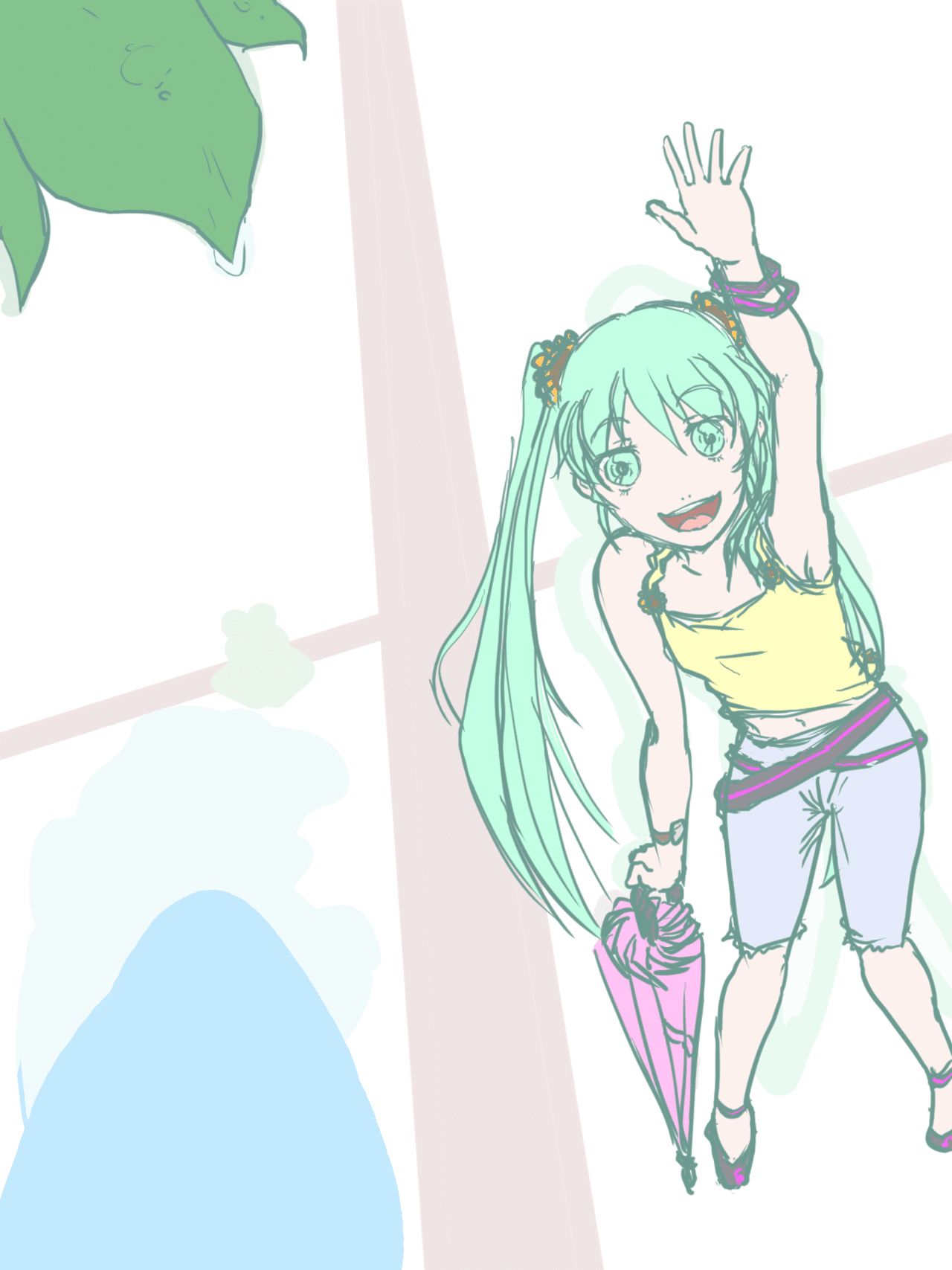イラスト練習を晒す 仕上げまでの記録 1作目 初音ミクちゃんを描いたヨー Tyねっこさん Note