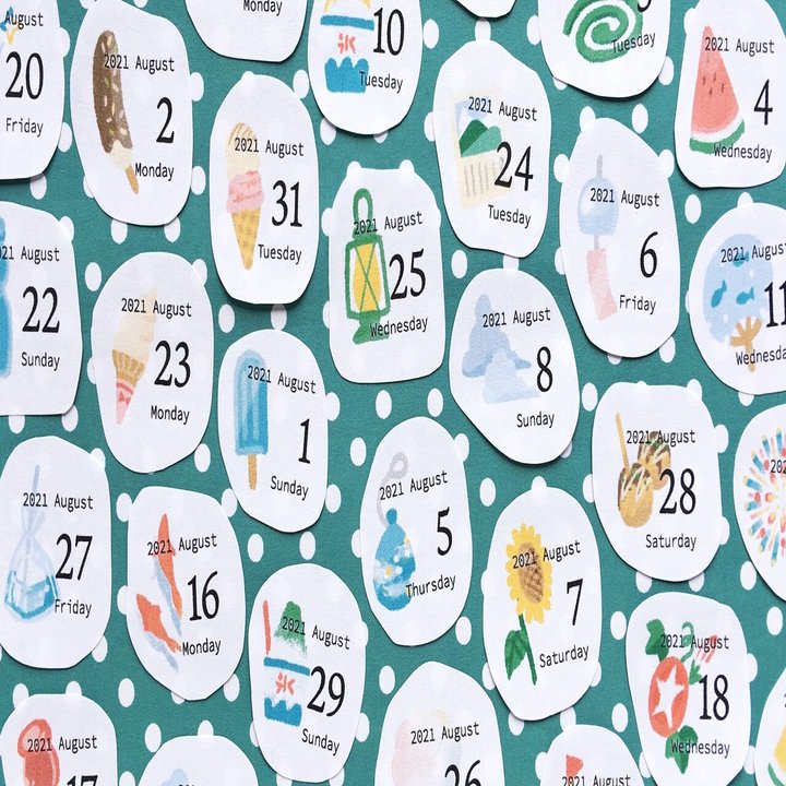 日付シート 21年8月 みらりーの Note