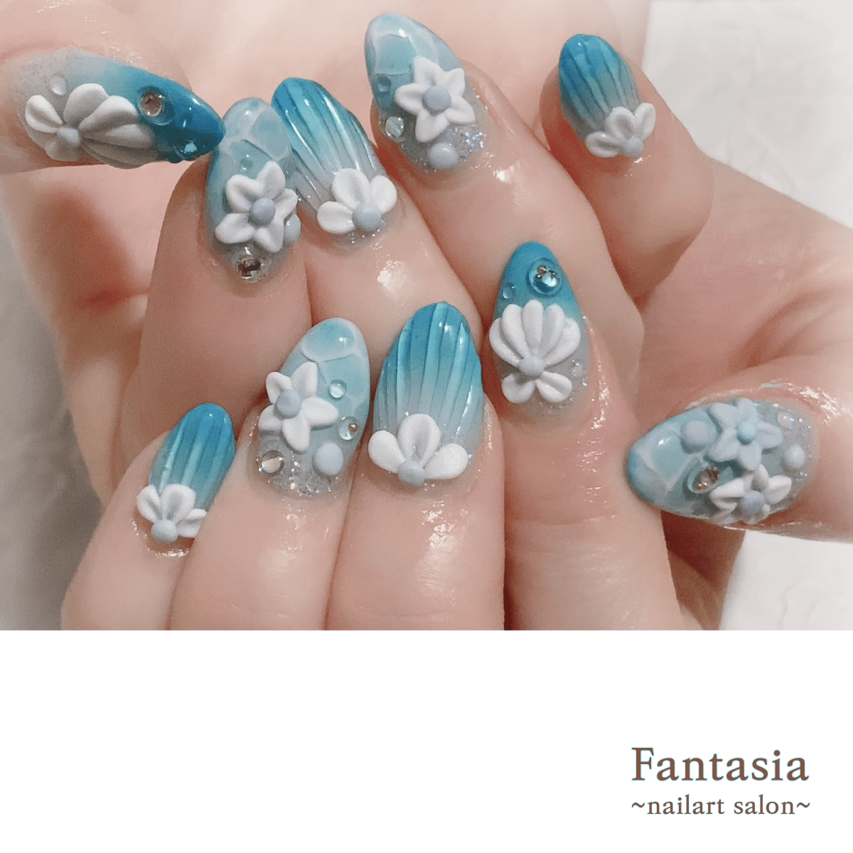 人魚の鱗と3dシェルアート 21夏ネイル Fantasia Nail Note 人魚の鱗と3dシェルアート 21夏ネイル Fantasia Nail Note