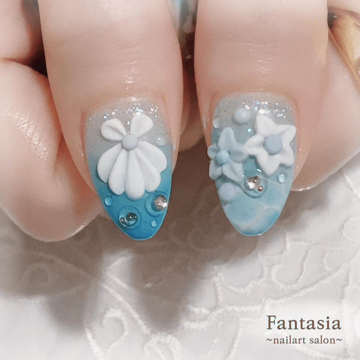 人魚の鱗と3dシェルアート 21夏ネイル Fantasia Nail Note