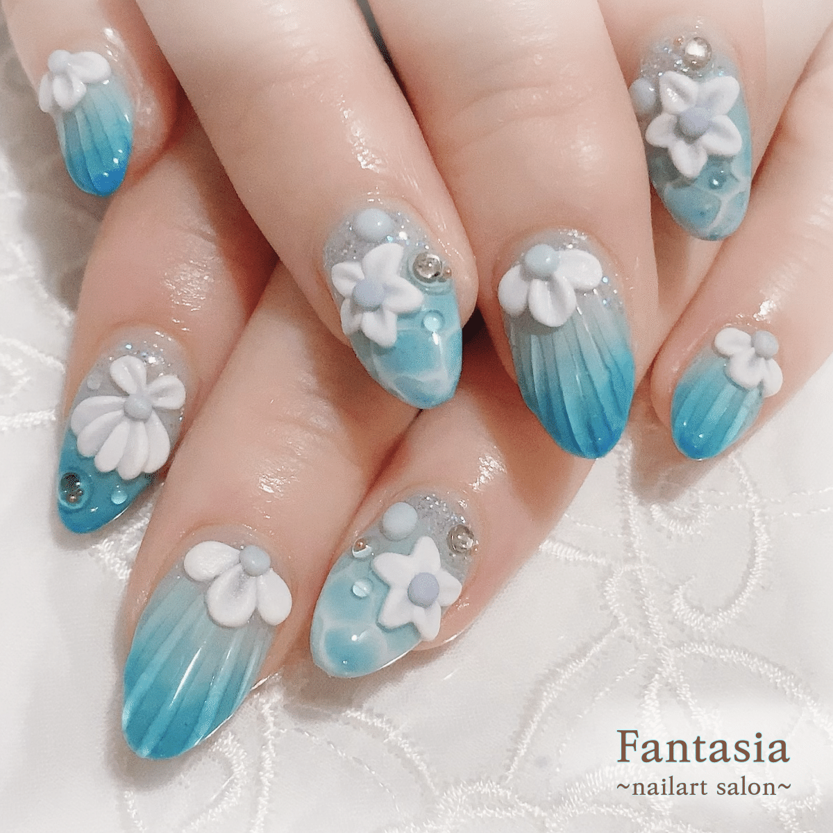 人魚の鱗と3dシェルアート 21夏ネイル Fantasia Nail Note
