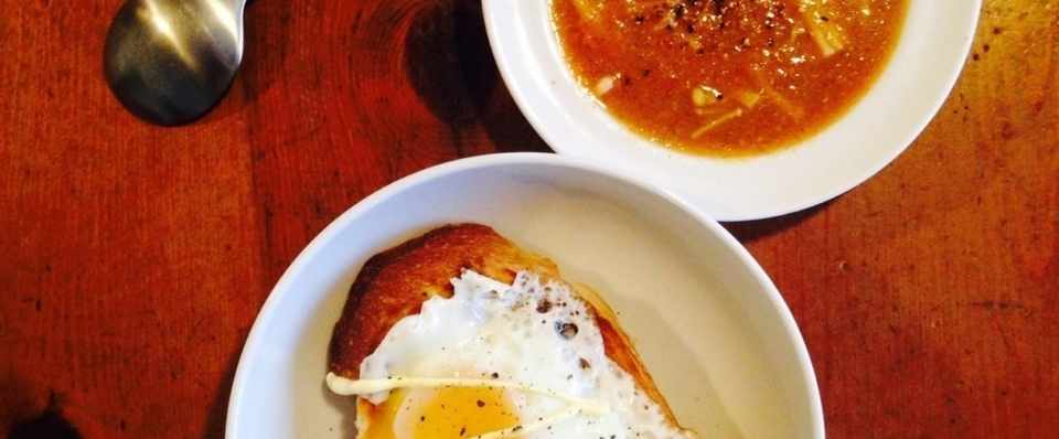 台風だから 卵とキュウリのサンドイッチと野菜スープ Tabatha Note