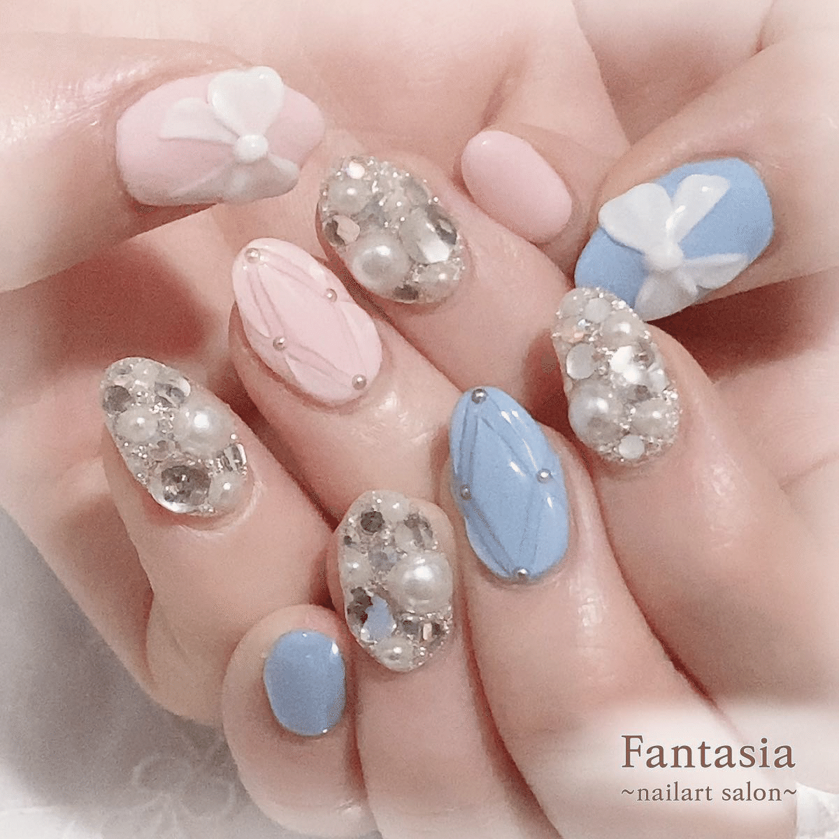 キルティングネイル 人魚の鱗フット 夏ネイル21 Fantasia Nail Note