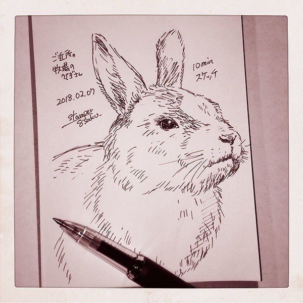 毎日１点かんたん10分スケッチ ログ03 八朔 Stamper Note