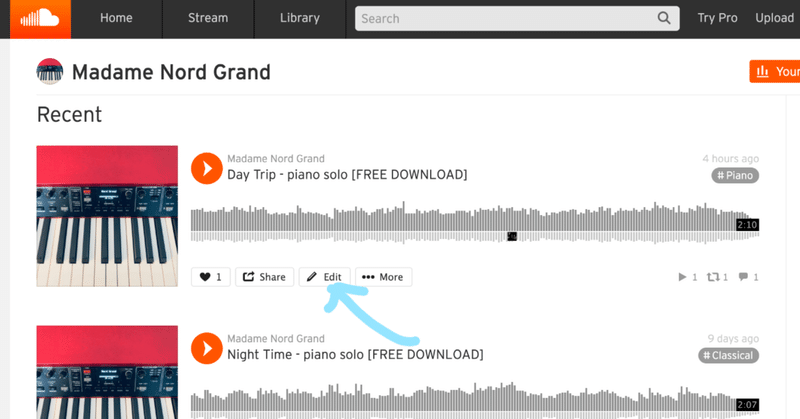 Soundcloudで自分の曲を商用利用okに設定する方法 まのぐ Madame Nord Grand Nord Grandでdtm Note