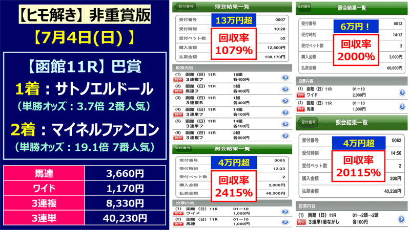 74【ヒモ解き】的中①