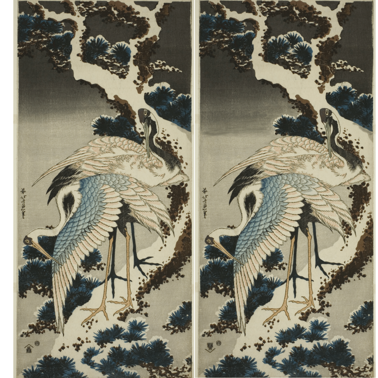 間違い探し 葛飾北斎 雪松に鶴 間違い探しにはワーキングメモリを鍛える効果があると言われています 間違いは全部で5箇所 暇潰しにどうぞ 答えはコチラ Note Com Manp 気論真分 きろんしんぶん Note