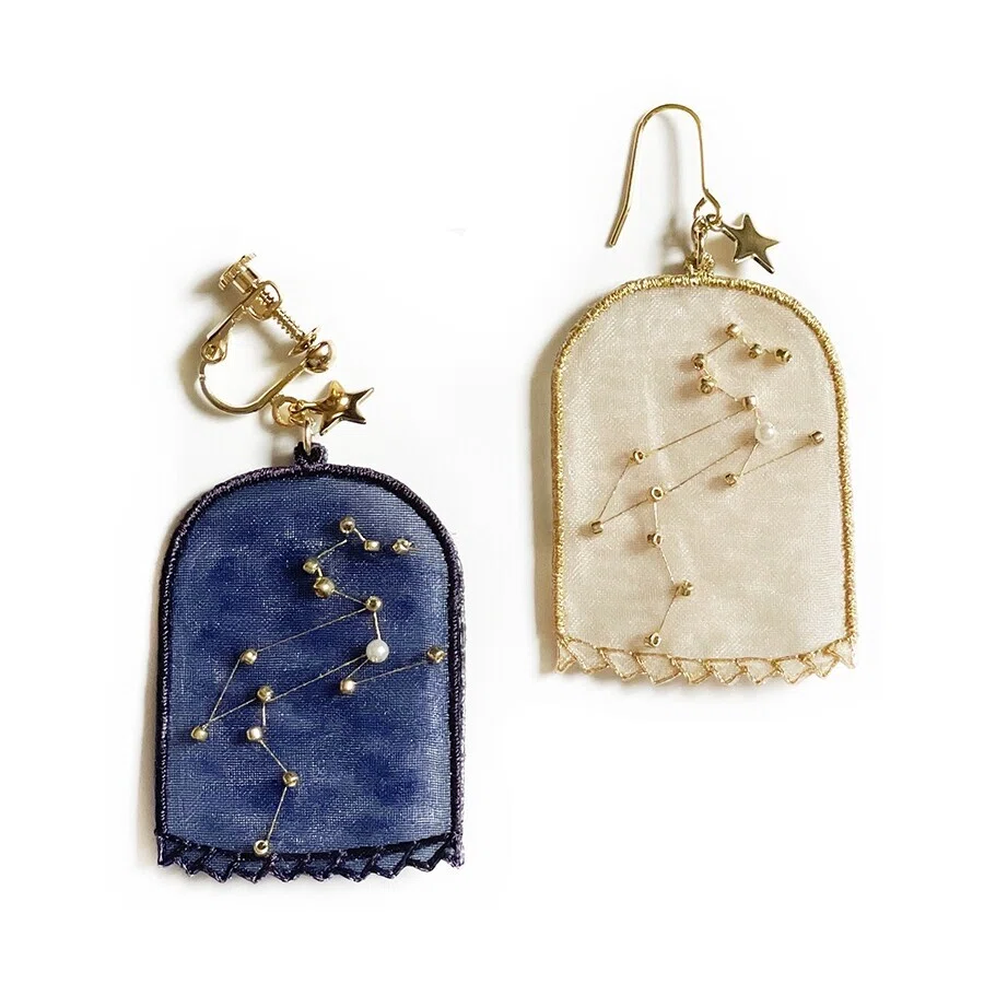 ?いつまでも縫い続けたい夜空の物語 ?12星座の刺繍アクセサリー 