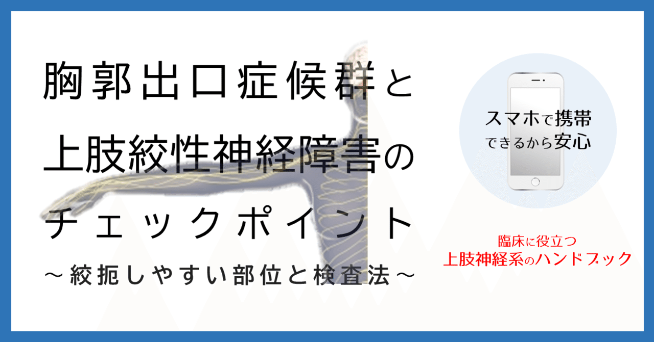 胸郭出口症候群と上肢絞扼性神経障害のチェックポイント 絞扼しやすい部位と検査法 サブスク 理学療法士による理学療法士のためのnote Note