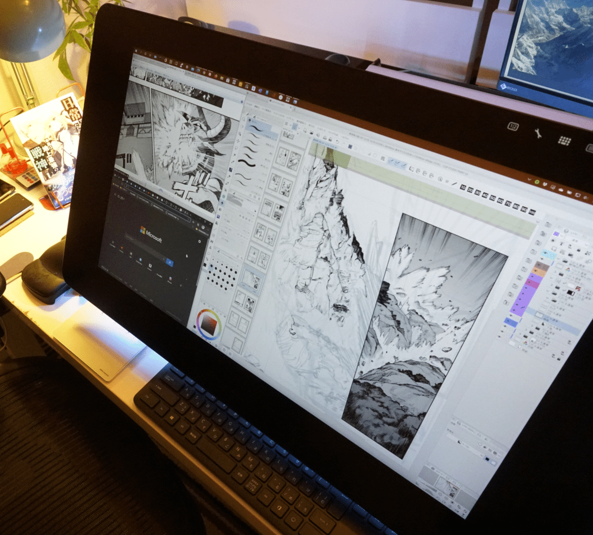 でっかい液晶ペンタブレットがあるデスク環境｜ディーン・ロウ