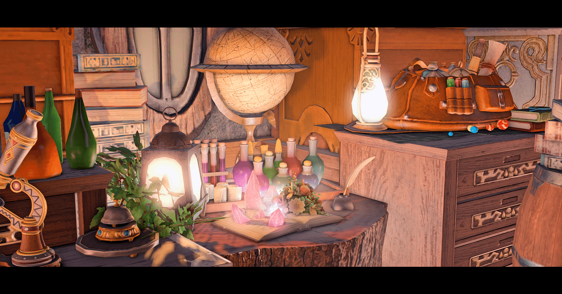 Ff14 ファンタジー感と密度あるハウジング 見習い錬金術師の間借りハウス Gaia Valefor Ff14ハウス探訪 Note