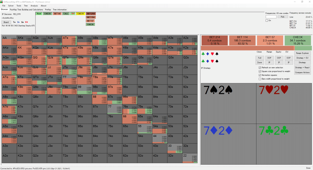 turn 集合分析 J T high flop 80%bet ②