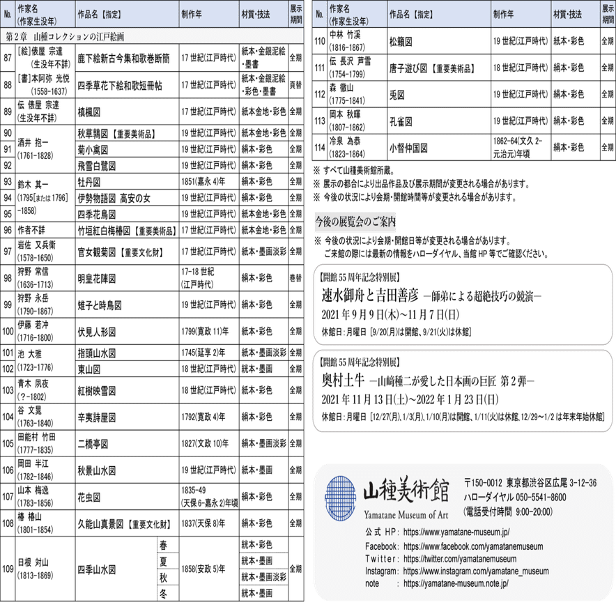 オンライン展覧会 山種美術館所蔵 浮世絵・江戸絵画名品選【江戸絵画編