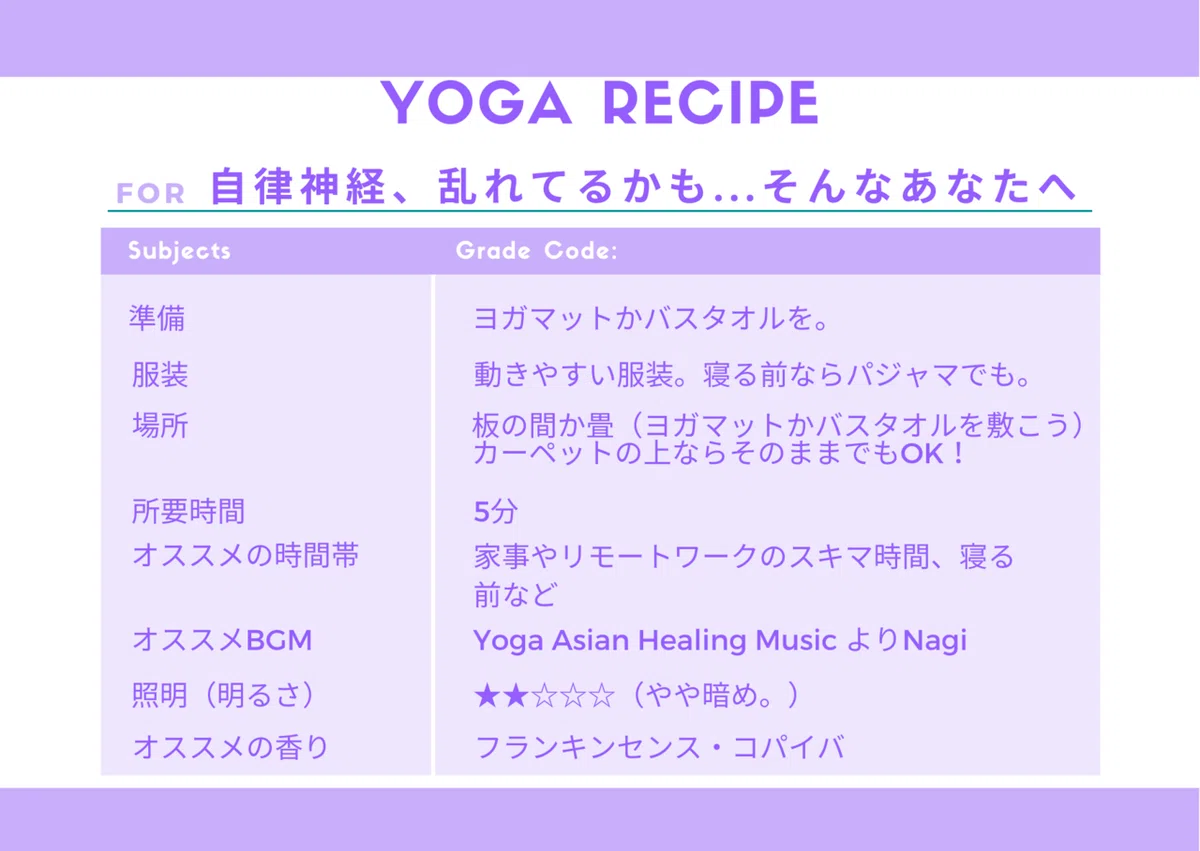 自律神経Yogaレシピ