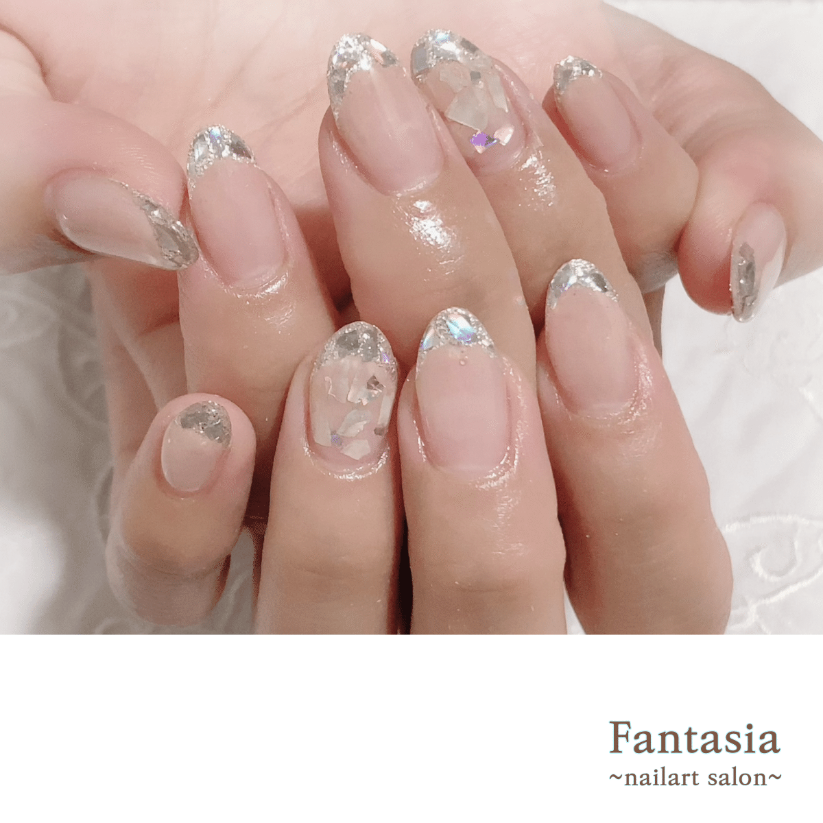 バーチャルガラスフレンチ シェルフレーク Fantasia Nail Note