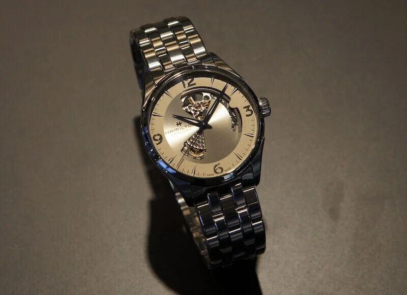 ジャズマスター オープンハート42MM シャンパンゴールド｜福岡天賞堂