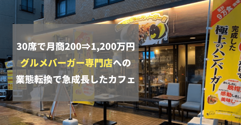 30席で月商200⇒1,200万円、グルメバーガー専門店への業態転換で急成長したカフェ