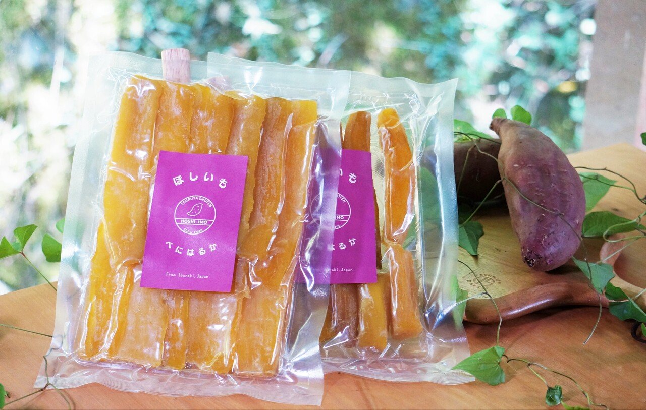 干し芋の商品ラベルを新しいデザインへ｜ほしいも鶴田