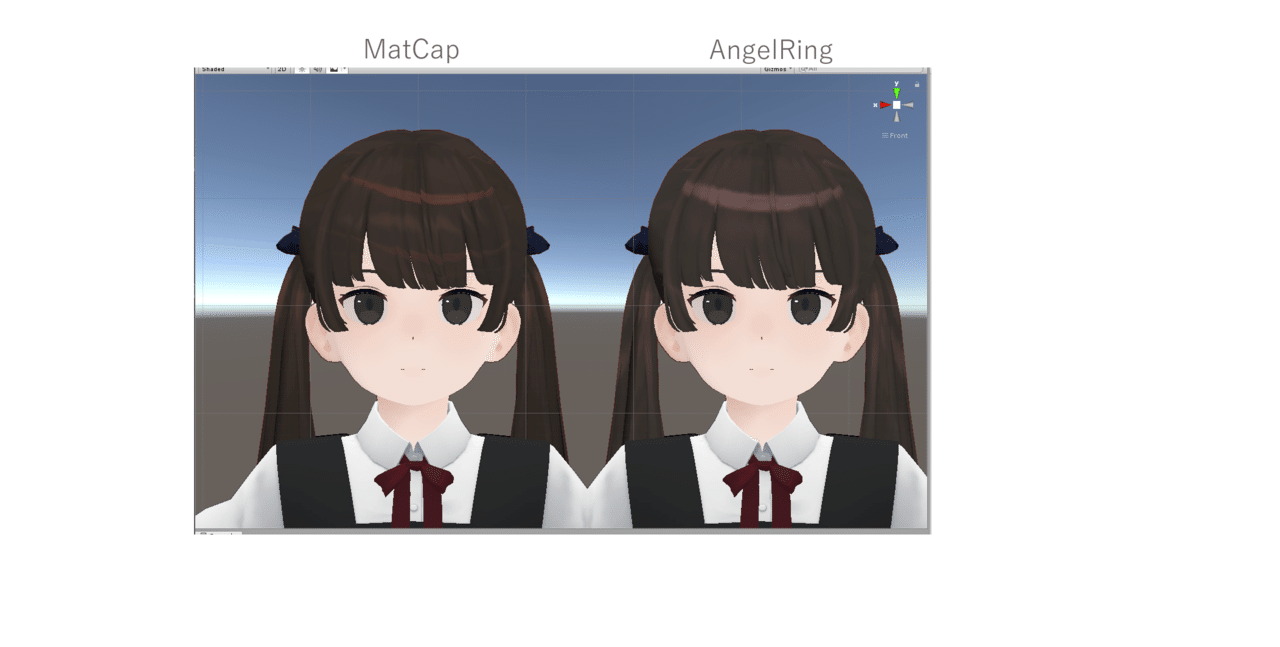 髪の毛にUnitychanToonShaderでAngelRing（天使の輪）を設定する方法