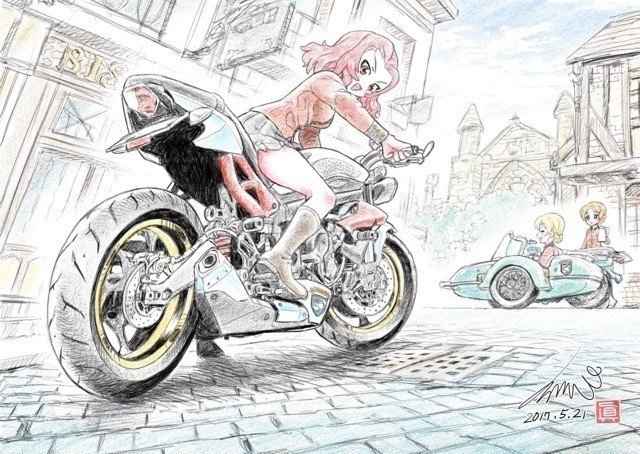 3 4埼玉の川口駅前市民ホールフレンディアにて開催の 乗り物系同人誌即売会 Amgモータース に参加します A10 窪田モータース にて 既刊の ガルパン バイクイラスト本 単車道 始めます 目指せ 窪田真二 Note