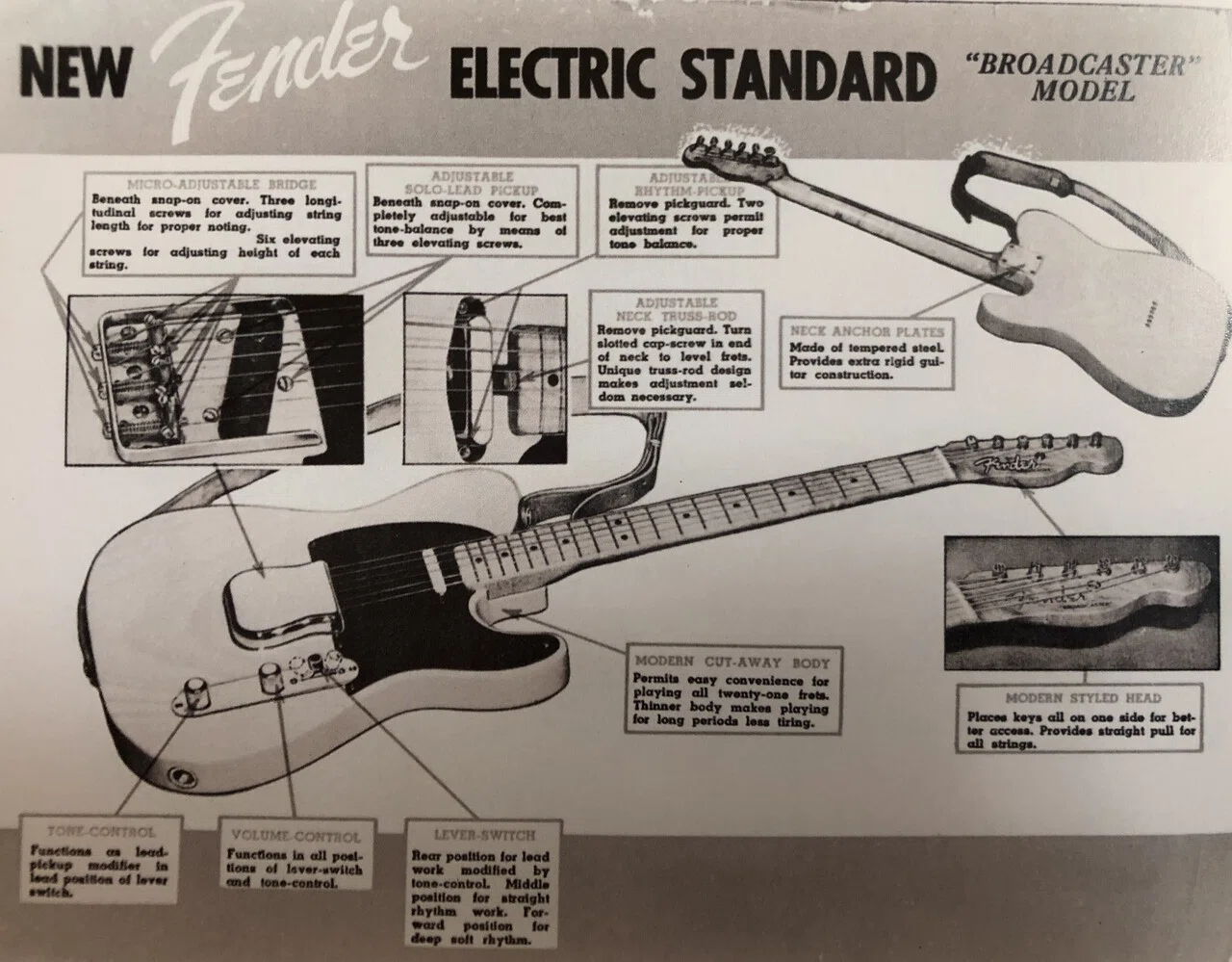 Fender LEAD2のBroadcaster化（コスプレ、ThroBak Broadcaster - A5