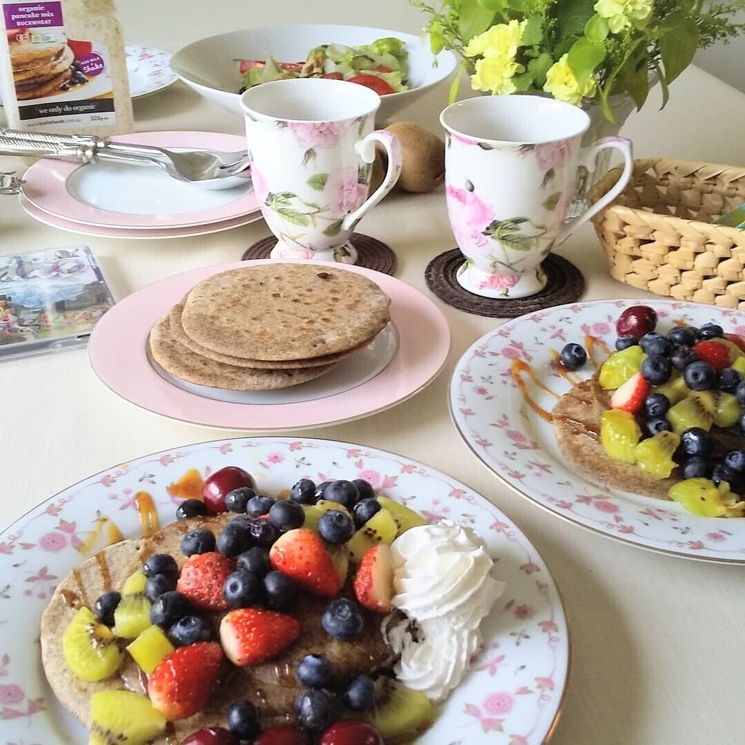 おうちカフェ　そば粉のパンケーキ