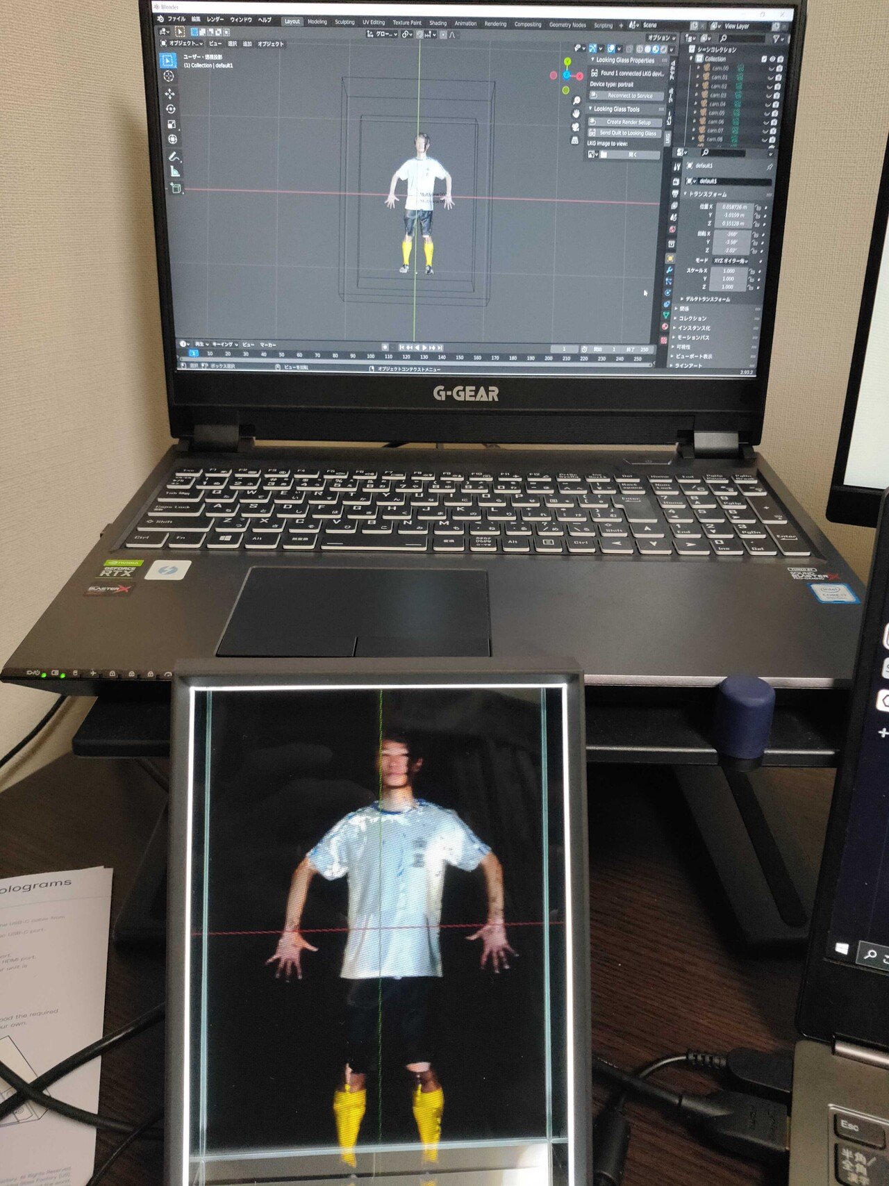 Looking Glass Portraitで自分のモデルを雑く表示させてみる｜Yota