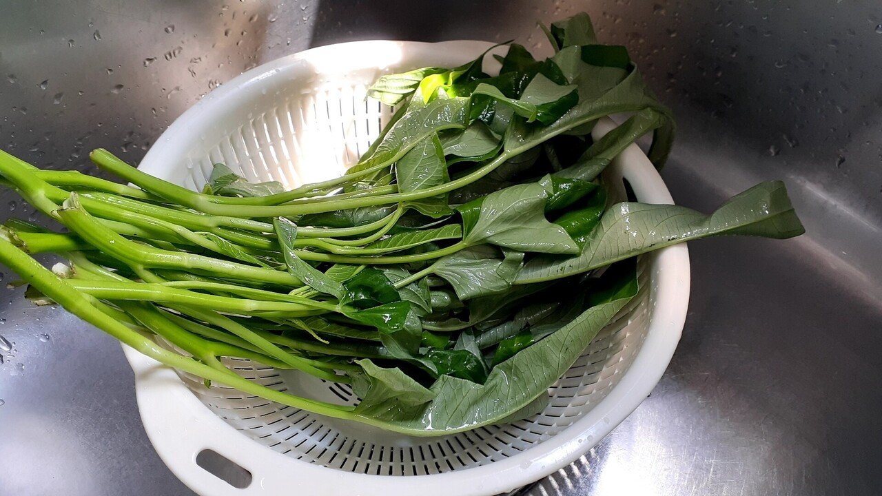 レシピ 旬の空芯菜を使って作るフィリピンの副菜 アドボンカンコン さんと酢 フィリピン 日本ファミリーのママ Note