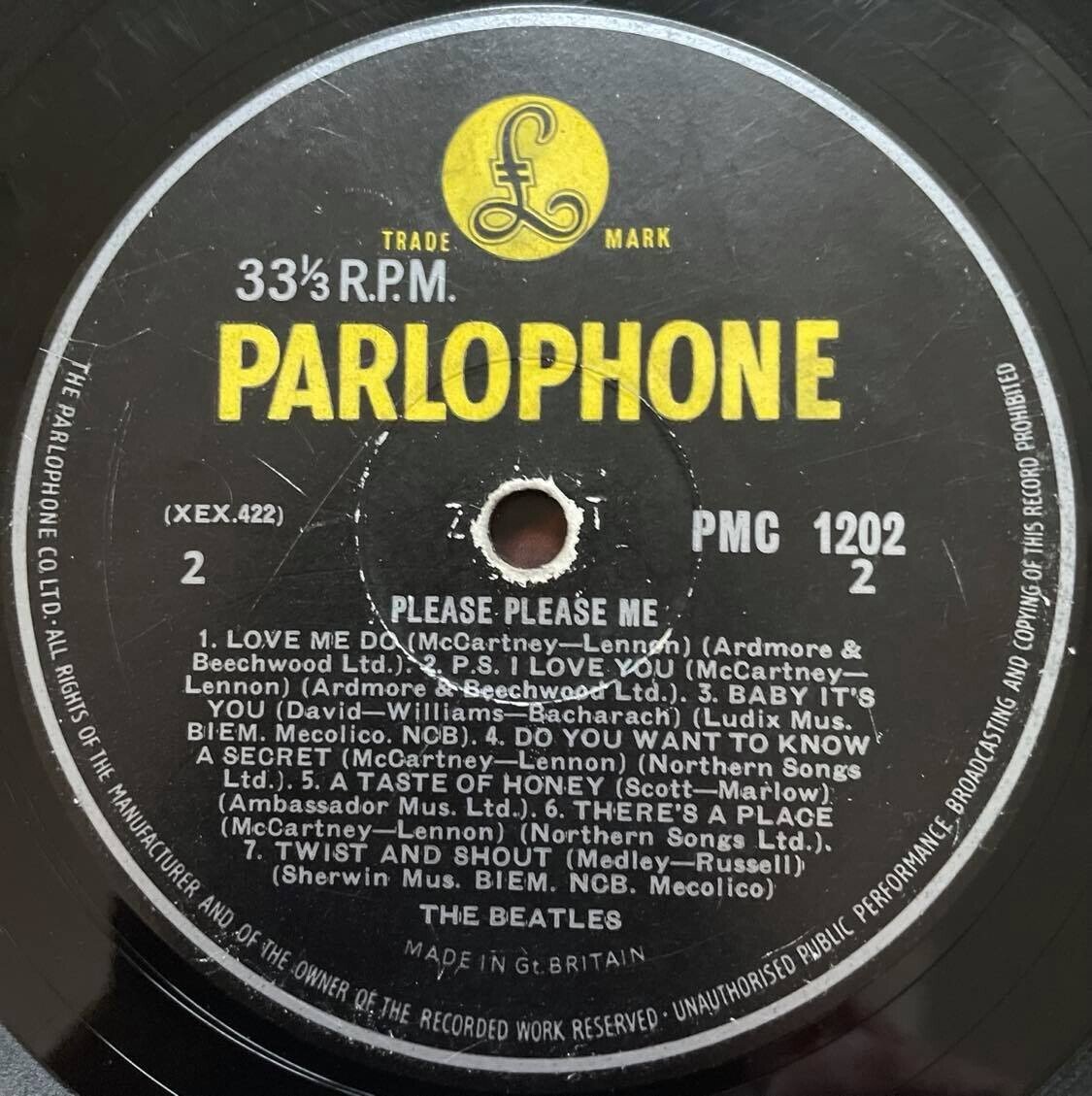 【超ギガレア盤！】ビートルズ/プリーズブリーズミー　超希少ゴールドパーロフォン！ Beatles ビートルズ/爆音シリーズ プリーズ・プリーズ・ミー 他