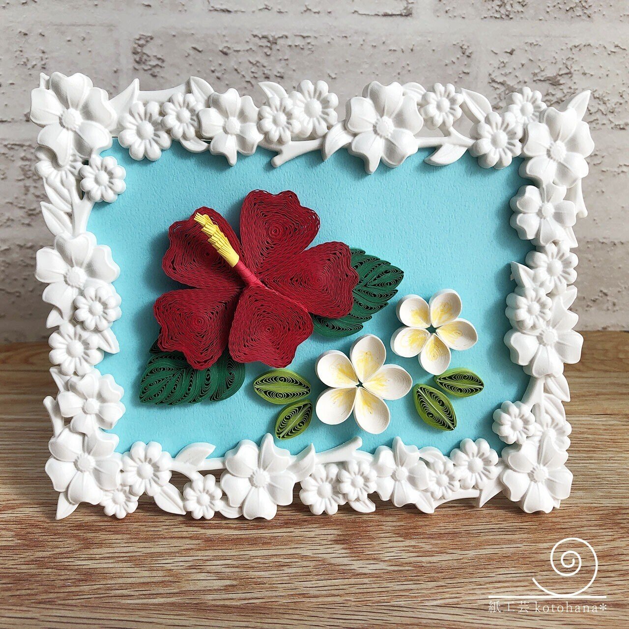 説明書 中級 プルメリアとハイビスカスの夏空フレーム L判 Saori Note 説明書 中級 プルメリアとハイビスカスの夏空フレーム L判 Saori Note