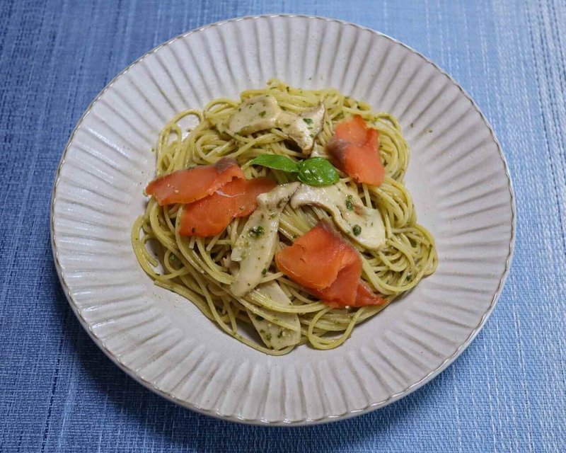 スモークサーモンとエリンギの冷製バジルソースパスタ ホットクックレシピno 104 グローバルこうちゃん Note スモークサーモンとエリンギの冷製バジルソースパスタ ホットクックレシピno 104 グローバルこうちゃん Note