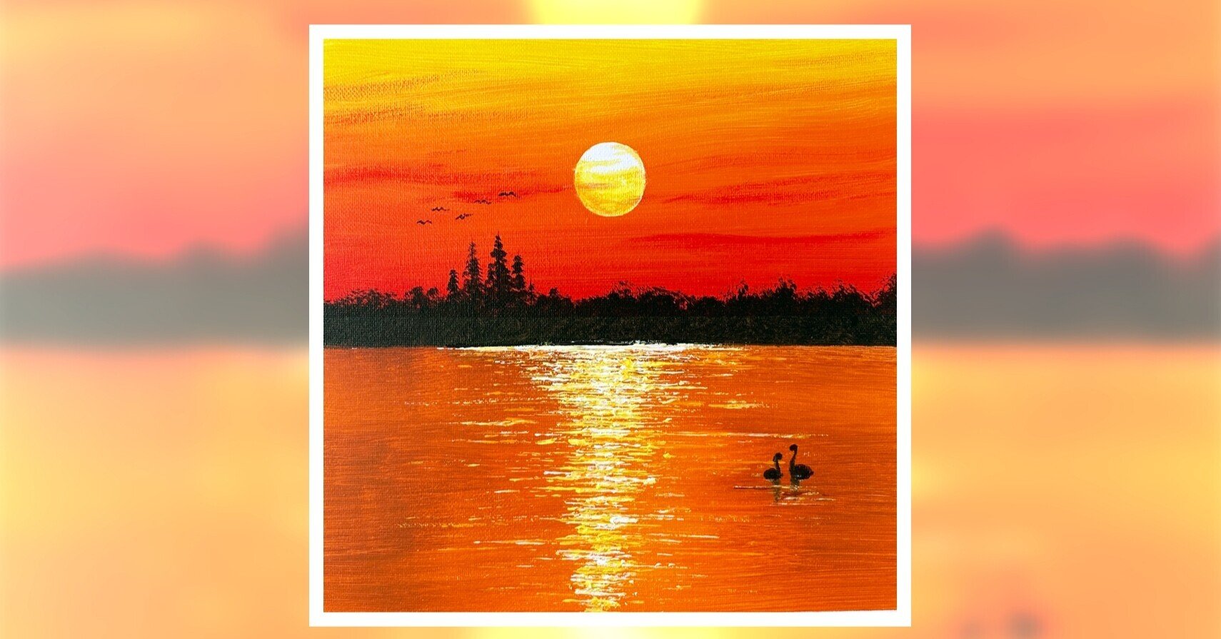 アクリル画 原画 夕日と海とピアノ 大量入荷
