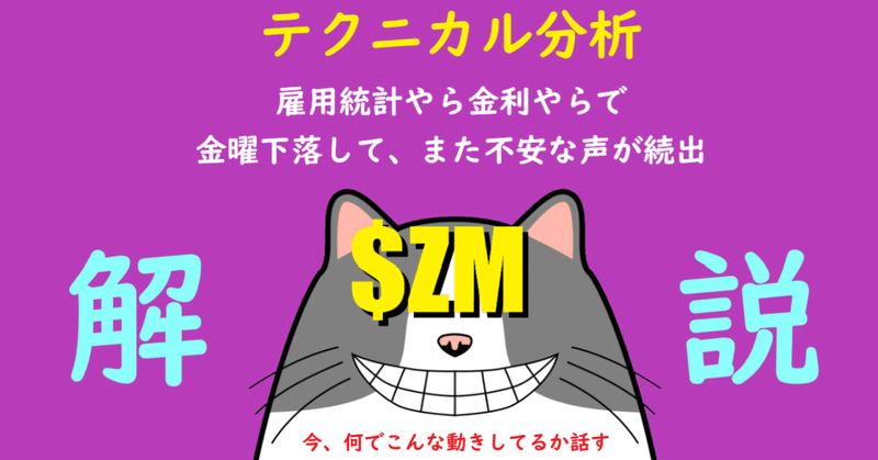 $ZM 金曜下げたねぇ⚡いつ上がんねん⚡心配な人、一緒にチャートみようぜぇええ👄👀