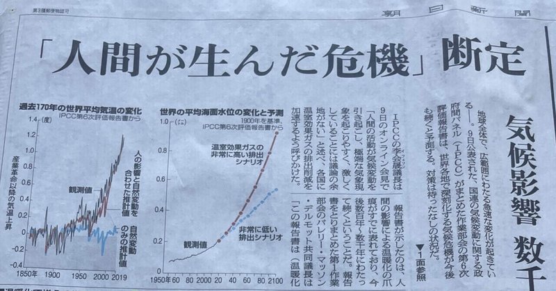 【news paper】8/10 地球温暖化