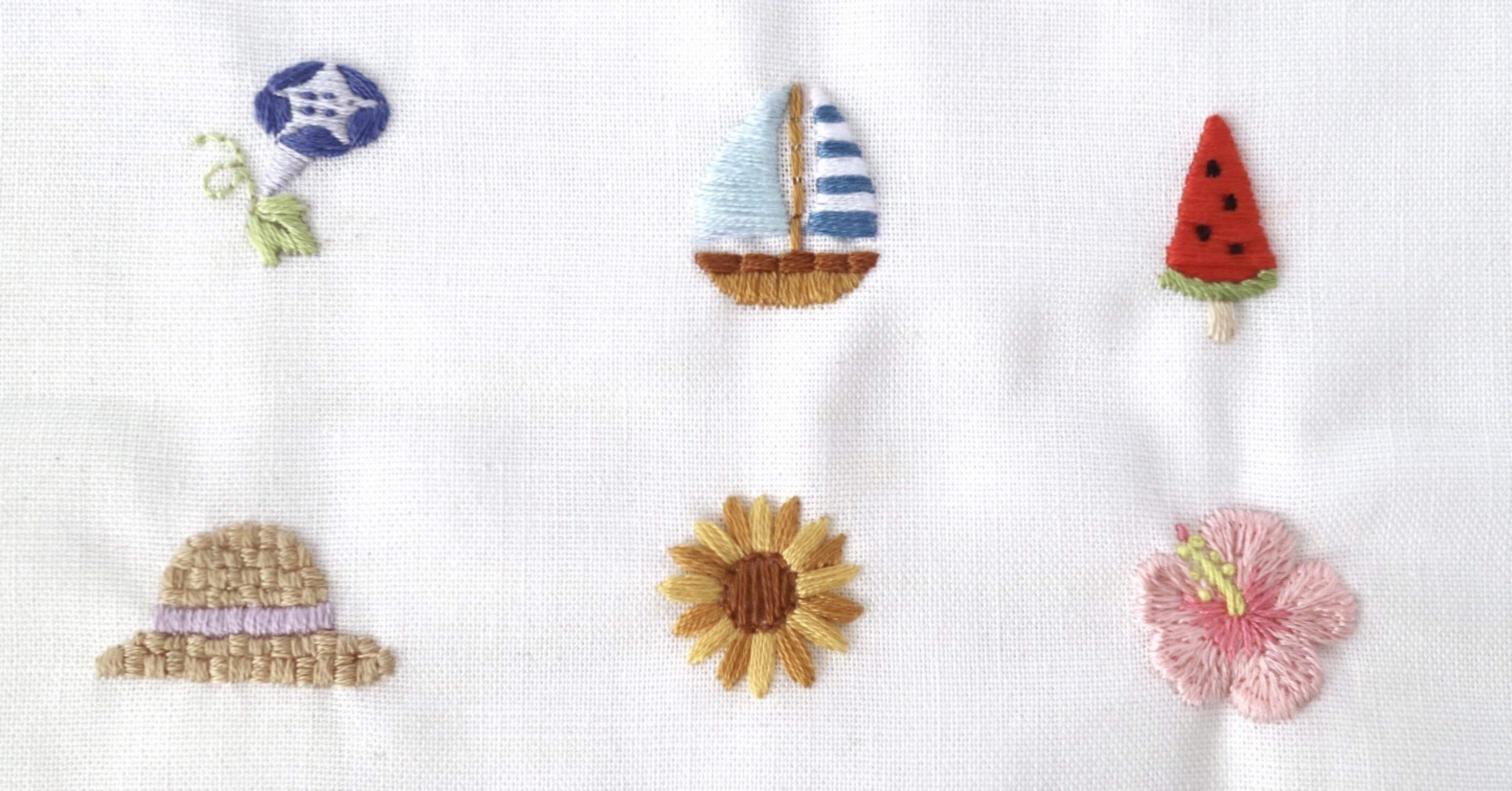 刺繍図案NO.3〜夏休みはお家で刺繍体験〜｜ACE embroidery ひろせなつき