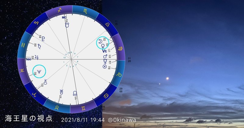 沖縄の空に沈む『月と金星の饗宴』を眺める海王星の視点