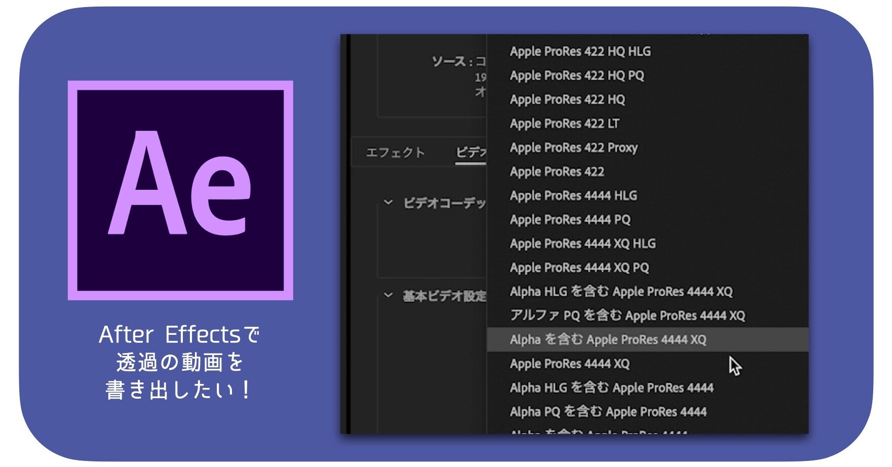 After Effectsで透過の動画を書き出したい トライ エラー 3 Daftcraft Xr開発 Note