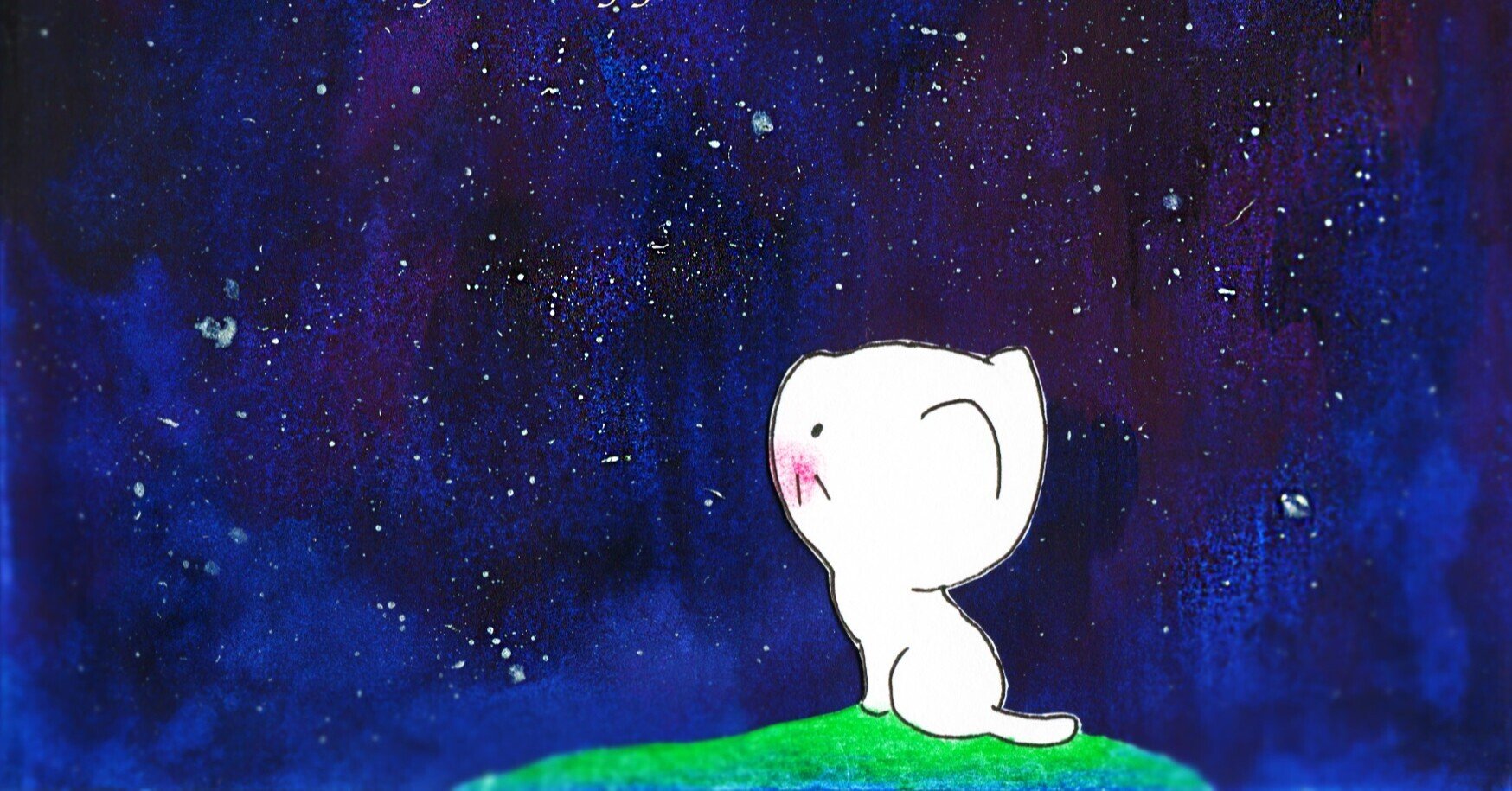 8 Illustration 星空と猫 ふゆはる Fuyuharu イラストレーター クラファン目標達成 Note