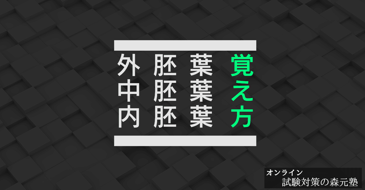解剖学 ゴロで覚える分化ー内胚葉 中胚葉 外胚葉の覚え方ー 森元塾 国家試験対策 Note 解剖学 ゴロで覚える分化ー内胚葉 中胚葉 外胚葉の覚え方ー 森元塾 国家試験対策 Note