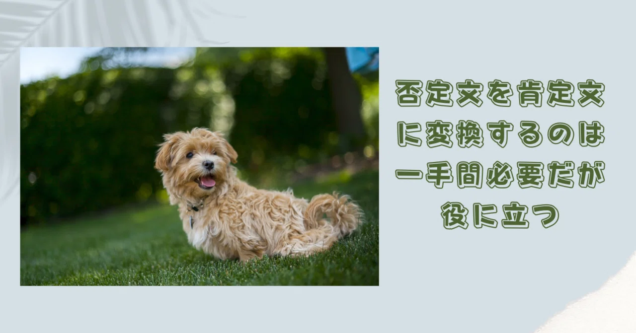 [English] Converting negative sentences to affirmative ones takes a ...