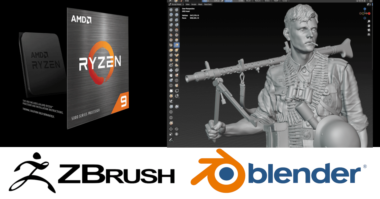 フィギュア制作におけるryzen5950xとblender Zbrush 実際のところ Histone Note