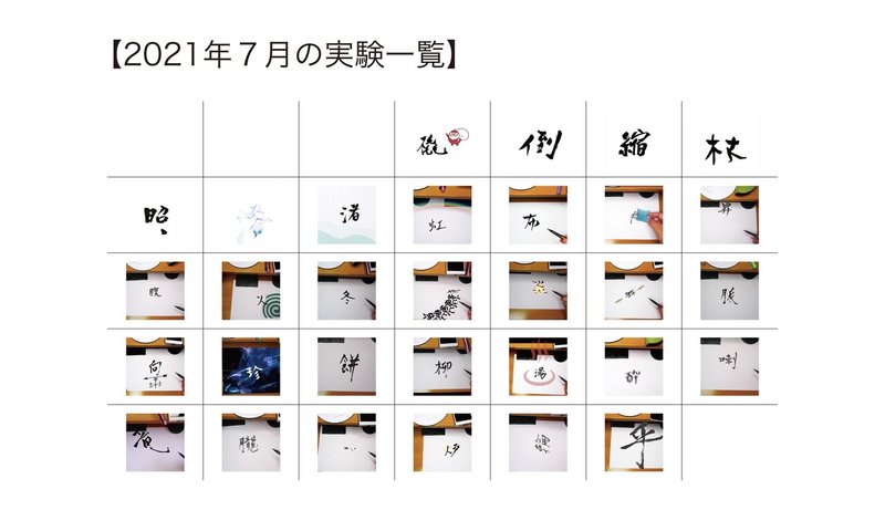 実験記録カレンダー2021_７月