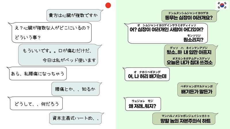 リアル韓国語日常会話 자본주의식 하트 ドラマ 愛の不時着 釜山出身のキム先生 Note