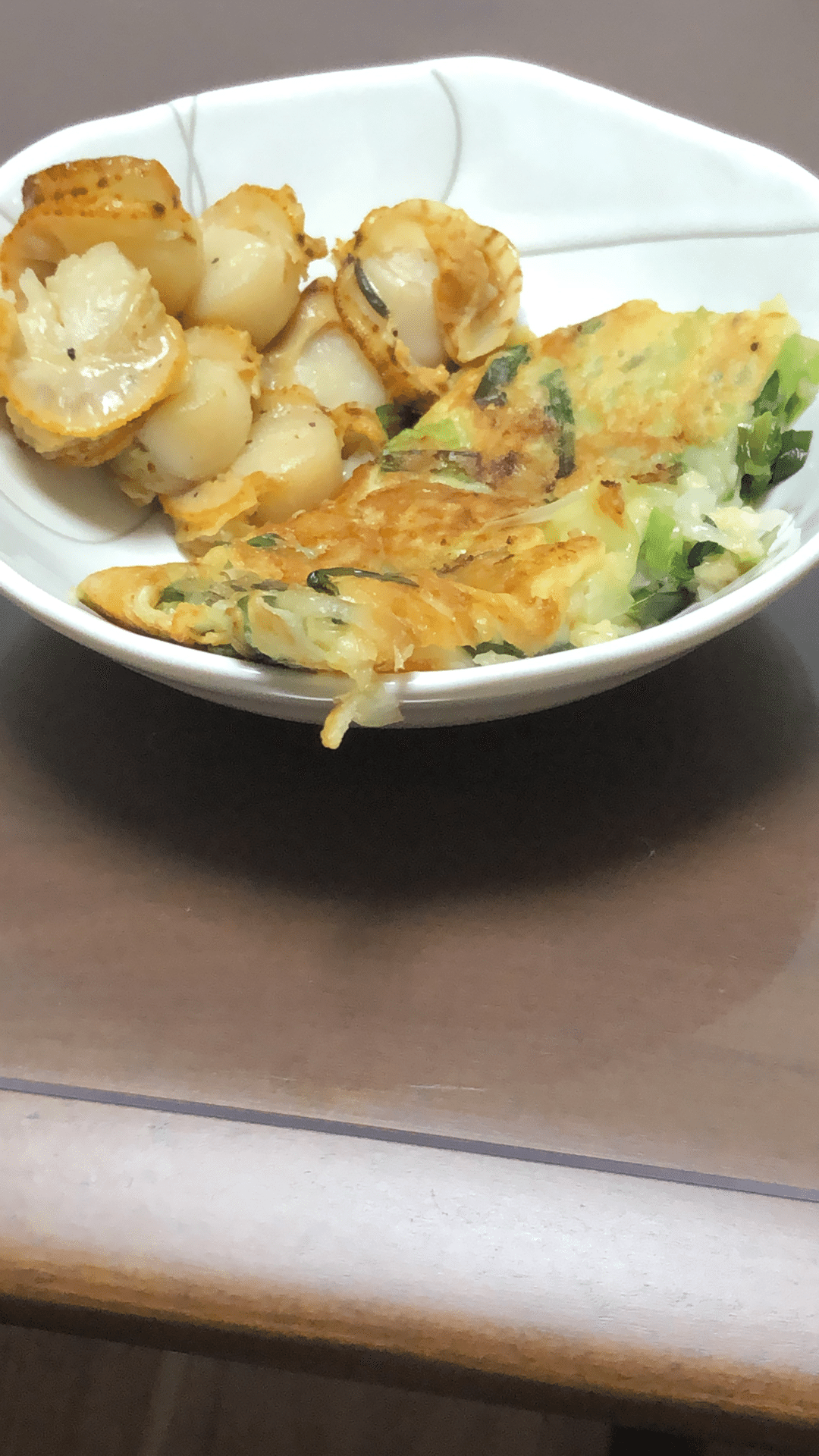 チヂミ ニラ 卵 小麦粉 とか ホタテのバター炒め Rammu99 過食させない記録 Note